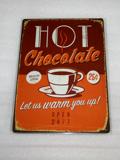 Kovová tabuľka HOT Chocolate